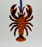 Orange mirrored acrylic lobster decoration