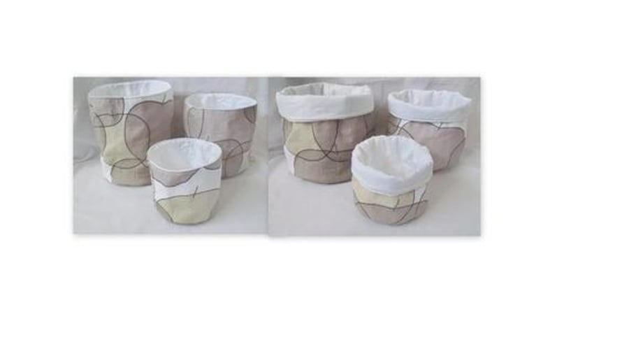 set of three graduated grey apple cotton storage tubs for your nik naks 
