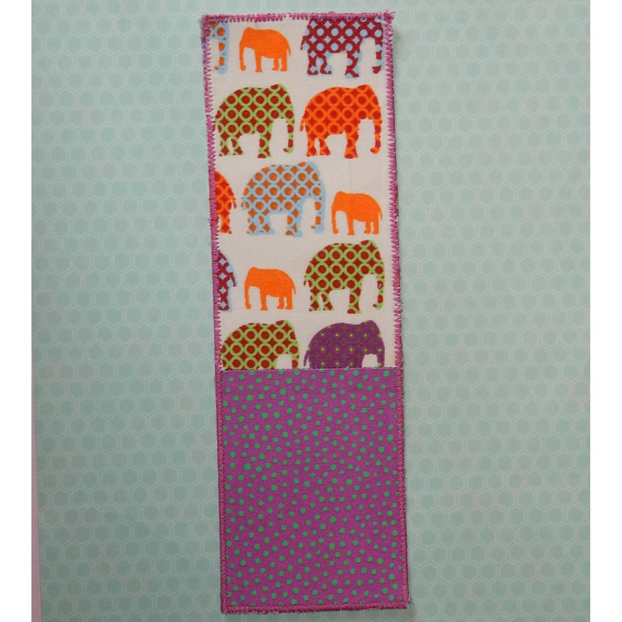 Bookmark brightly coloured elephants