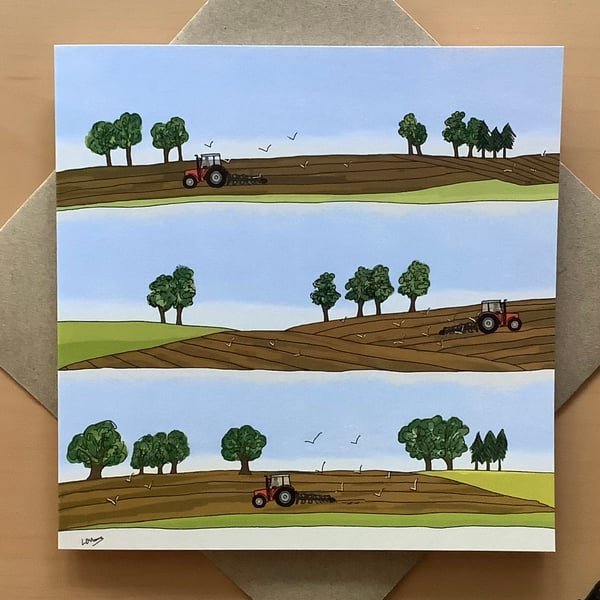 Greetings card - tractors - farming - birthday card