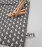 Peg bag small, sale, light grey and white sail boat cotton, carabiner clip.  - Image 3