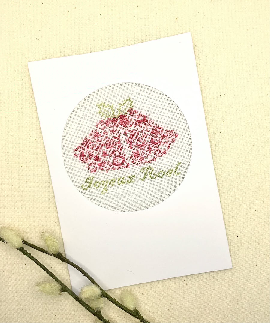 Happy Nöel & Bonne Année Petit Point Christmas & New Year Card