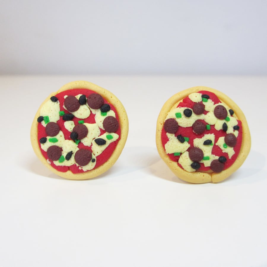Retro Pizza cufflinks quirky, fun, unique, handmade, novel