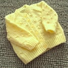 16" Lemon Round Neck Knots Pattern Cardigan