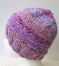 Ombre lilac and purple chunky beanie hat for an adult - Image 1