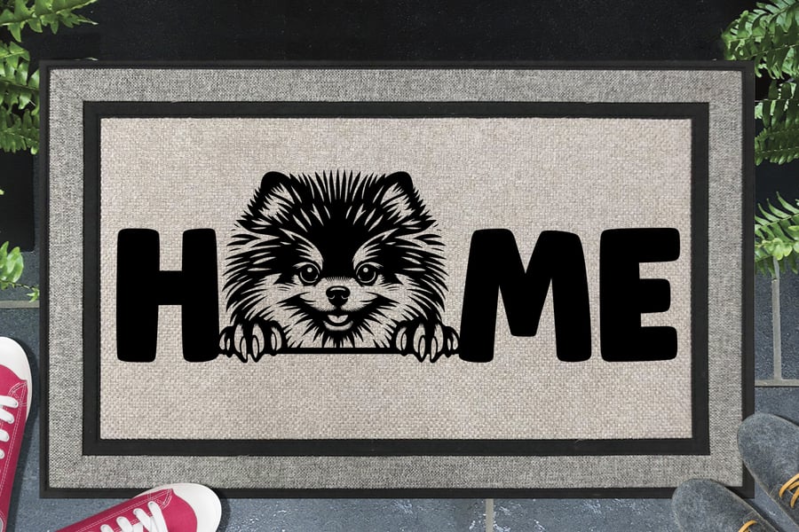 Pomeranian Home Door Mat No.2 - All Weather Doormat - 45x70cm 