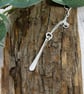 Silver Teardrop Necklace. Reversible with Different Textures