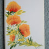 original hand painted floral greetings card ( ref F 451)
