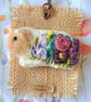 Guinea Pig Brooch Felted and Embroidered