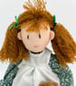 Rag Doll Charlotte, 14 Inch Handmade Rag Doll with Teddy Bear Pocket Friend  - Image 5