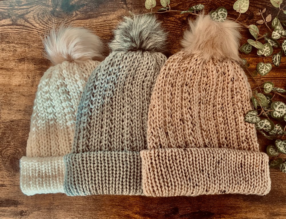 Winter Warmer Ladies Beanie Hat - Hand Made Slouch Hat - 