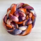 Polwarth Hand Dyed Fibre, Combed Top or Roving 100g