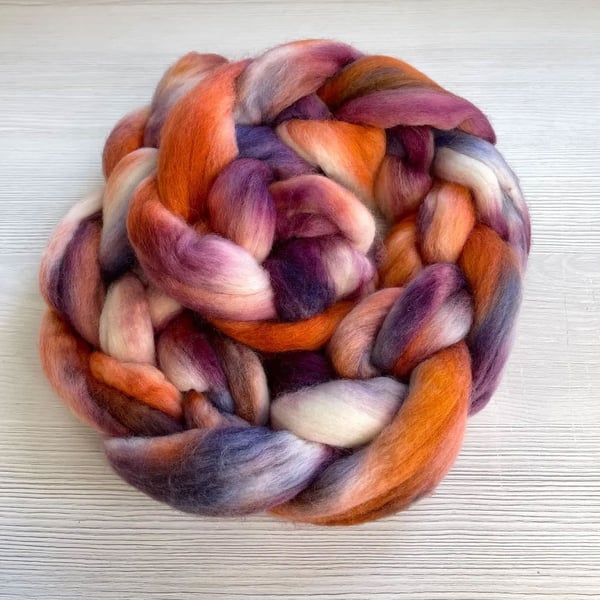 Polwarth Hand Dyed Fibre, Combed Top or Roving 100g