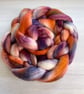 Polwarth Hand Dyed Fibre, Combed Top or Roving 100g