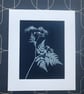 Wild Flower Art, Cow Parsley, Botanical gift, Cyanotype Art.