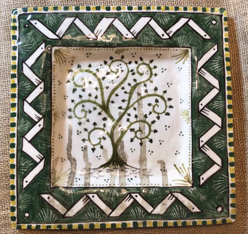 Summer Seconds Square slipware dish