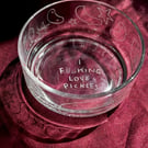 Etched Glass Dish- Pickles