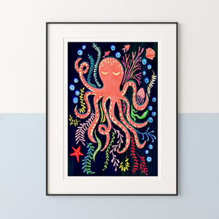 Colourful Octopus Sea Animal Print