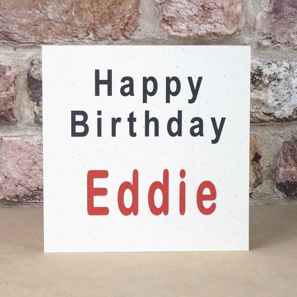Birthday Card Personalised Name Card Eco Friendly