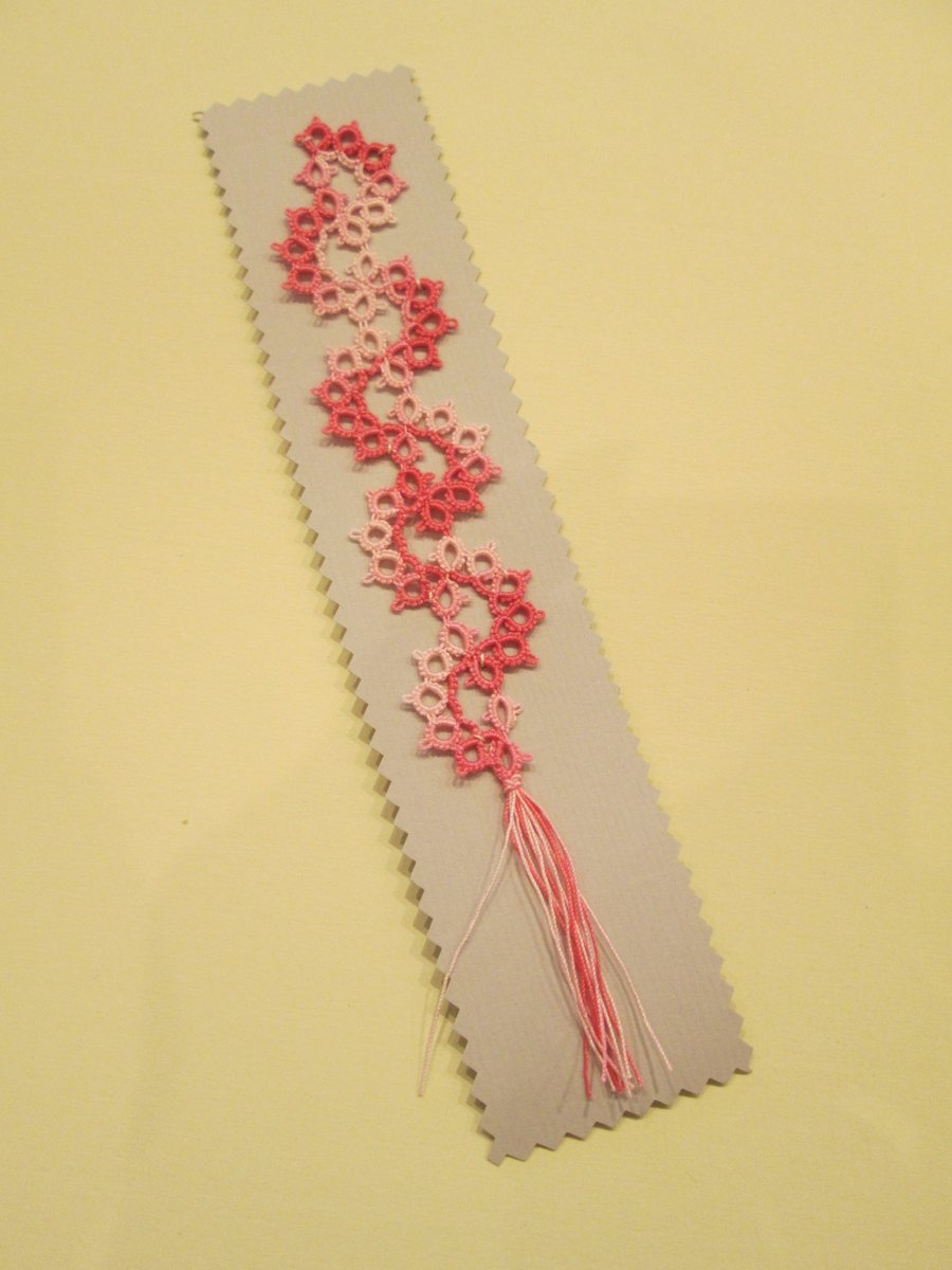 Pink Tatted Bookmark