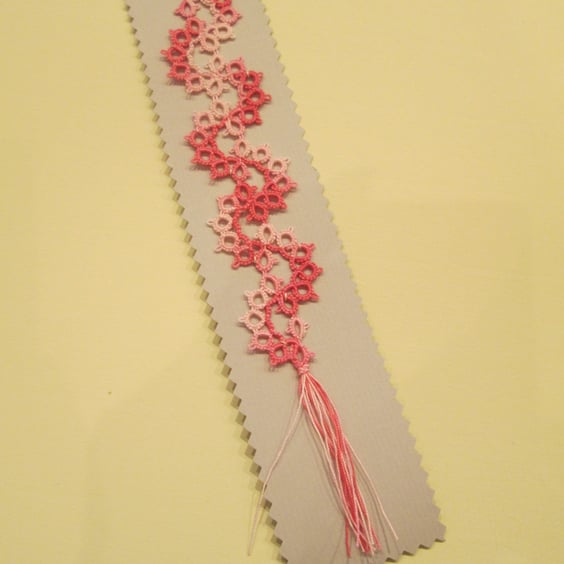 Pink Tatted Bookmark
