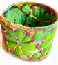 Cuff - Fabric Bracelet with Free Machine Embroidery  - Image 3