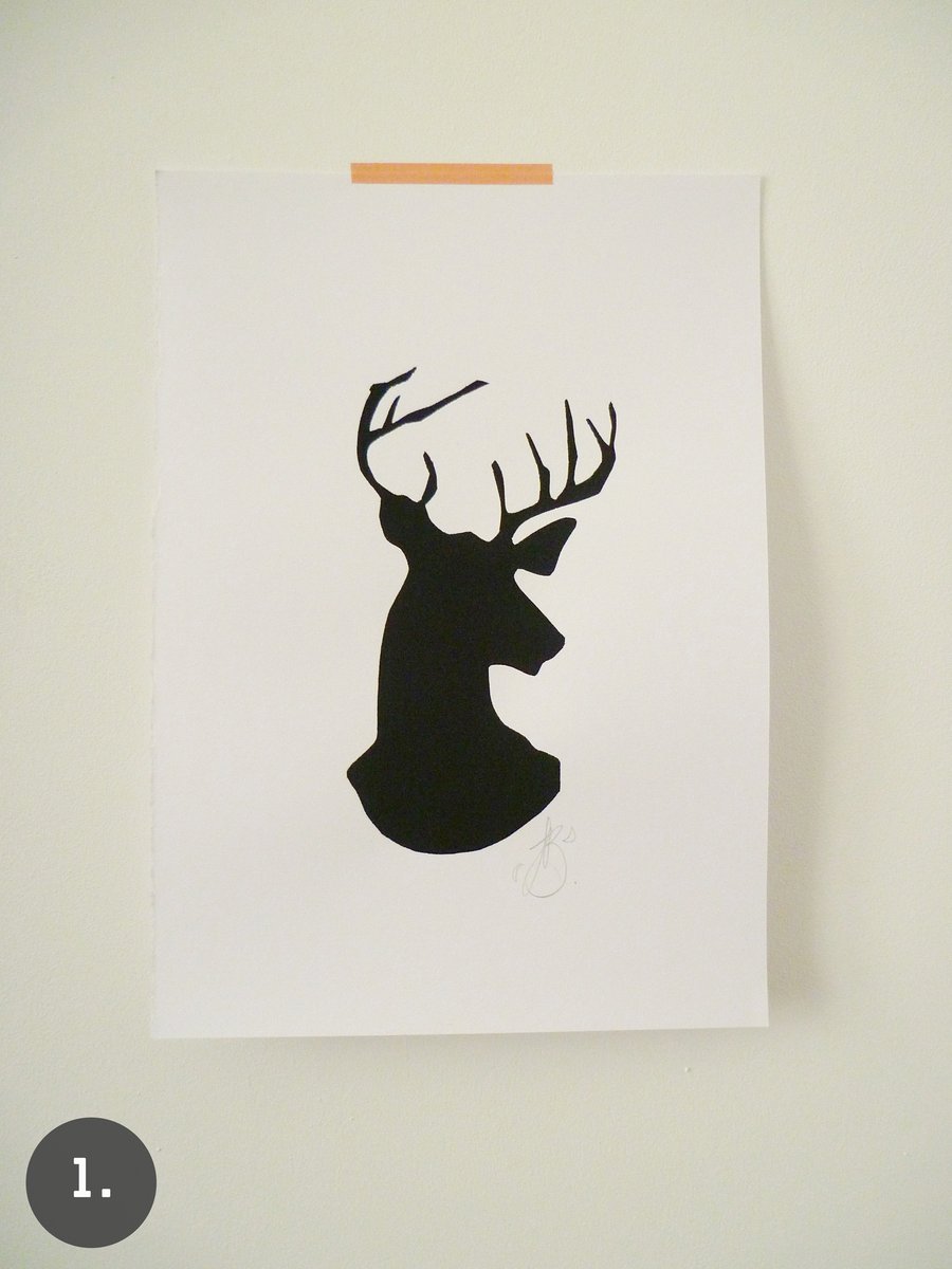 Free Postage - Screen Printed Stag