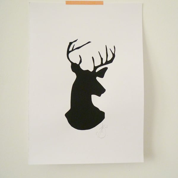 Free Postage - Screen Printed Stag