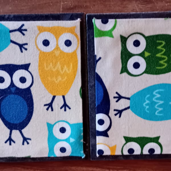 Owls (Dark Grey) - Ceramic Tileset of 4 Coasters Perfectly Imperfect
