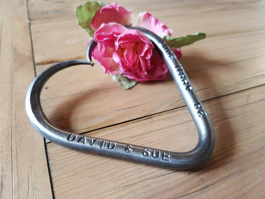 11th Year Anniversary Steel Love Heart Personalized Partner Wedding Love 