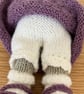 Hand Knitted Rabbit in Purple Textured Dress - Image 3