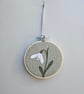 Snowdrop mini hoop, handmade hanging decoration, embroidered - Image 6