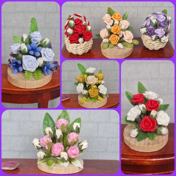 Dolls House Flower arrangements. Choice of colours.