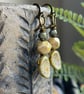 Nature-Inspired Sage Green Czech Glass Leaf Earrings with Leverback Earwires  - Image 4