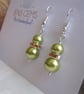 Metallic Green Imitation Pearl Earrings - Image 3