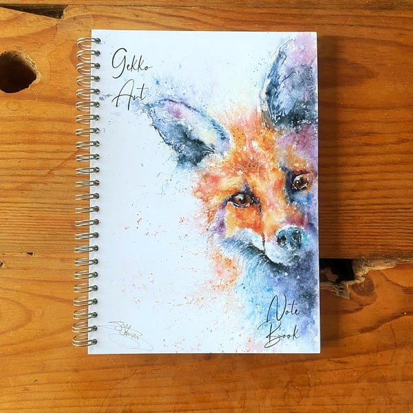 Fox Notebook, Red Fox Notepad, A5 Size, Spiral bound, Wildlife Art Notebook, Pad
