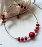 Designer Bamboo Poppy Red Coral Sterling Silver Bracelet  - Image 3