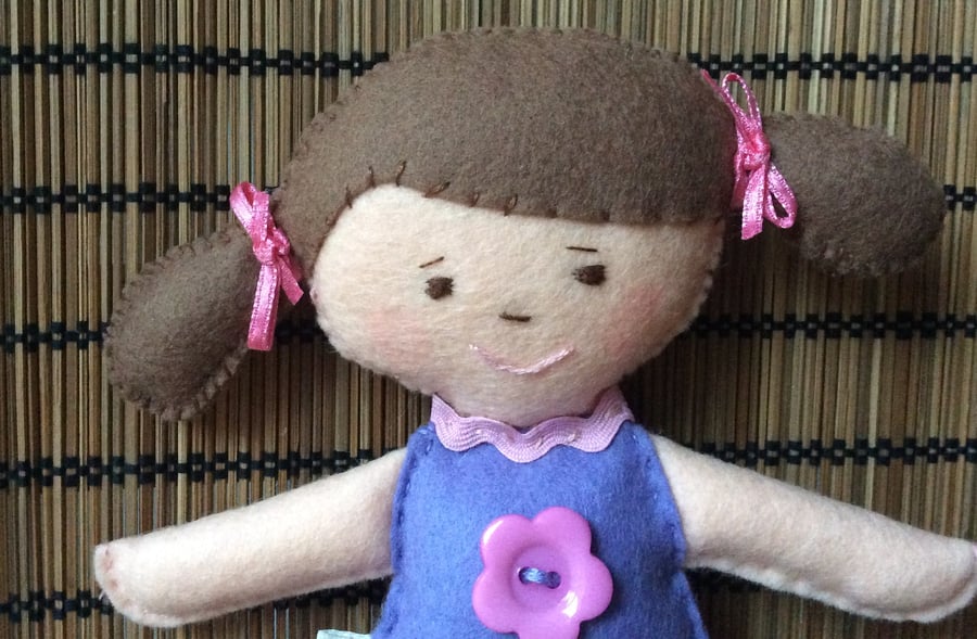 Hand Stitched  Felt Doll