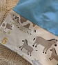 Blue children's skirt with barnyard fabric trim, age 2-3 - Image 2