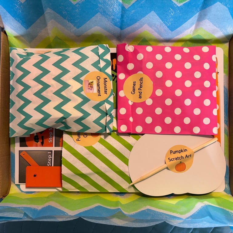 Art "Therapy" Craft Box for Ages 8 and over, Pumpkin and Monster Theme