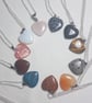 Natural Gemstone Heart Pendant – Turquoise, Rose Quartz, Moonstone & More - Image 1