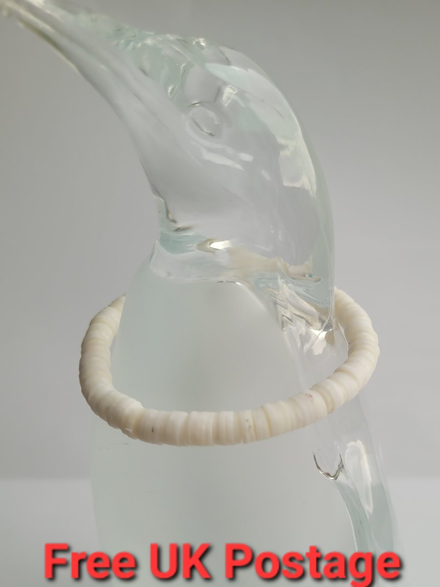 White polymer clay bead bracelet