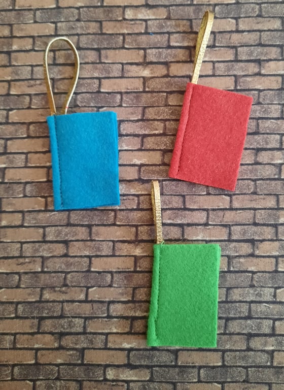 Christmas Decoration - Set of Three Felt Books 