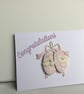 New baby card. Baby twins card.  Card for twin girls. Ref 012.  - Image 2