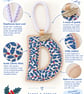 Personalised Liberty Fabric Christmas Initial Decoration – Handmade Door Hanger - Image 7