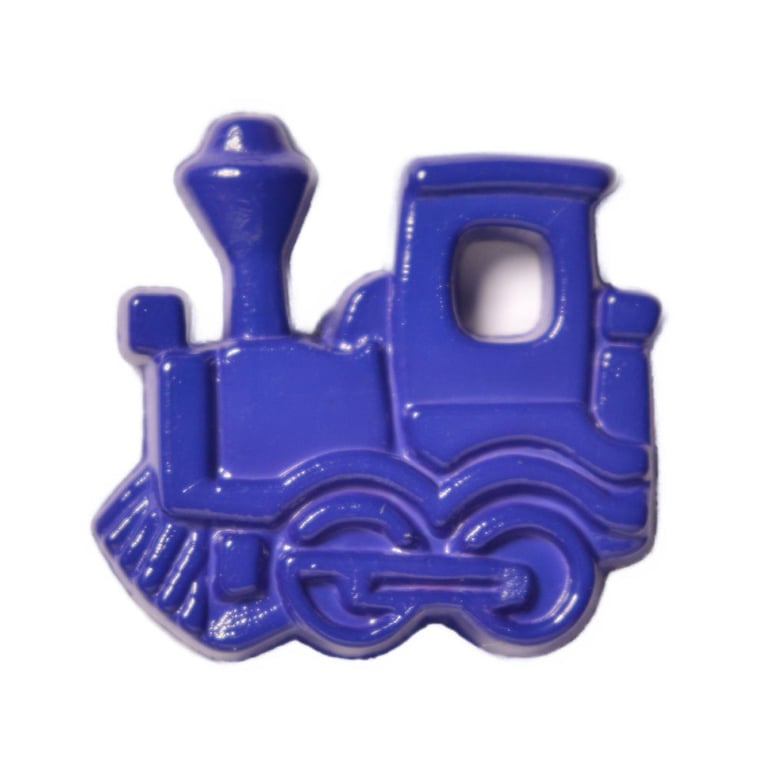 Blue train buttons for knitting and crochet 15mm