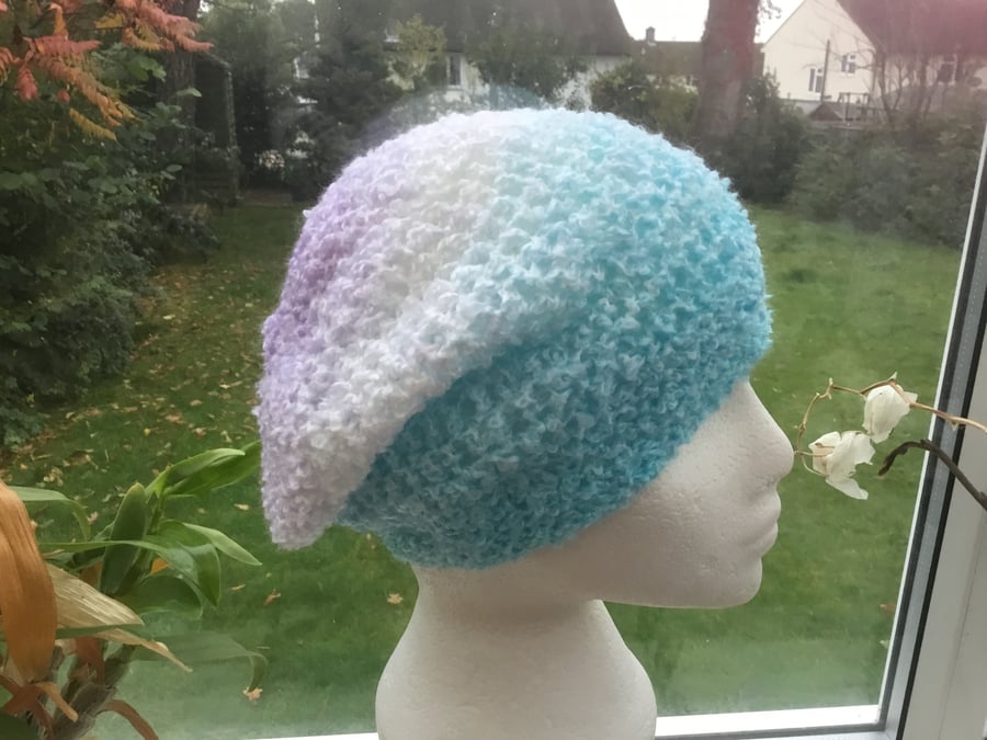Frosted Lavender!  Crocheted Beanie, Soft Beret or Slouchy Hat.