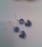 White with Blue Pattern Ceramic Chicken and Coin Bead Bracelet and Earrings Set - Image 3