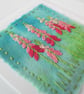 HAND EMBROIDERED GREETINGS CARD FOXGLOVES - Image 2