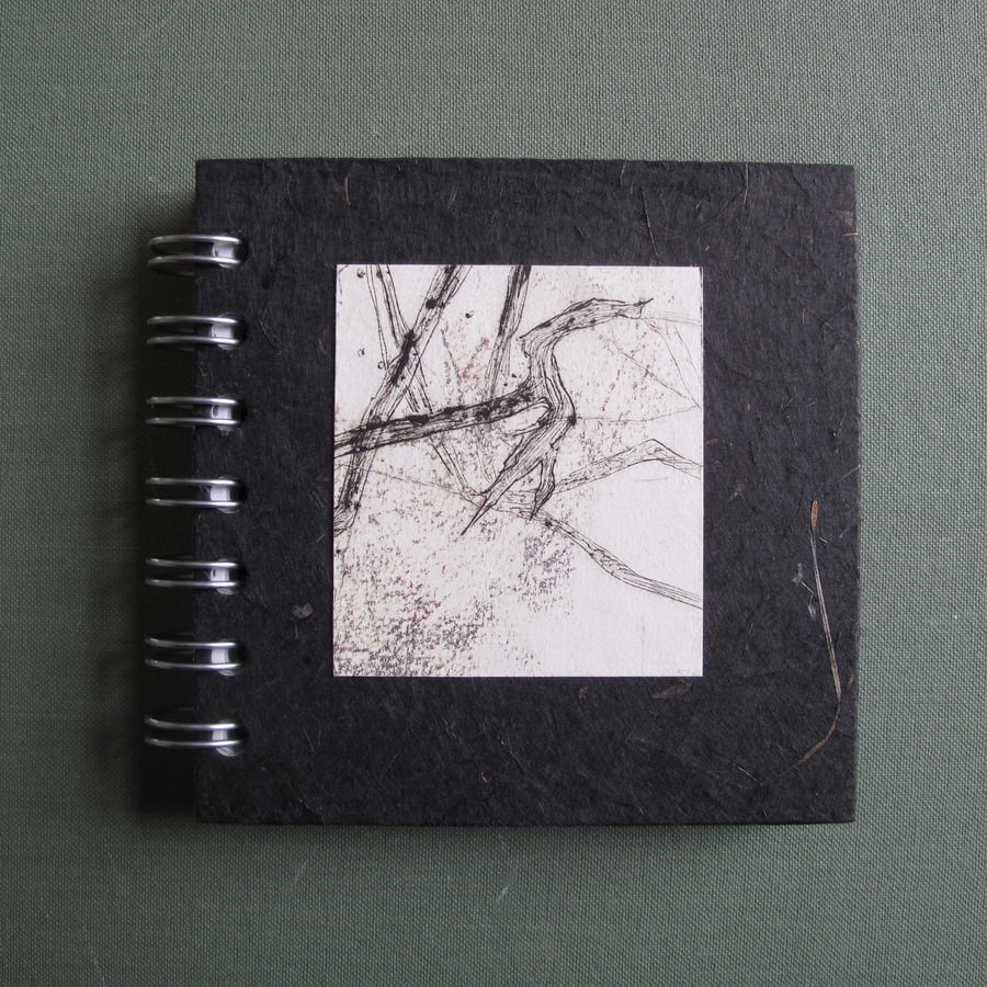 Small sketch book with original print decoration